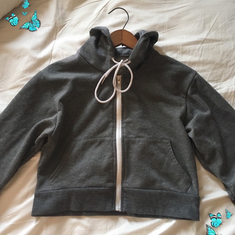 Grey Cropped Sweatshirt